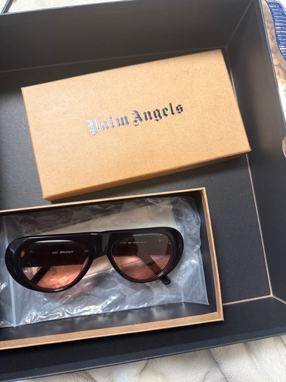 Palm Angels Black Frame Sunglasses with Brown Lenses